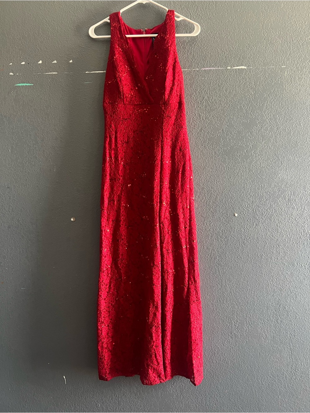 Night Way Collections Red Sequined Maxi Dress